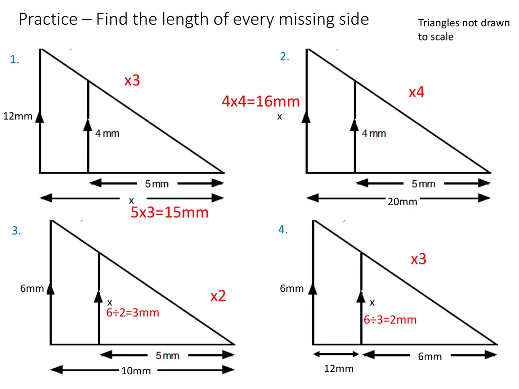 practice find the length of every missing side