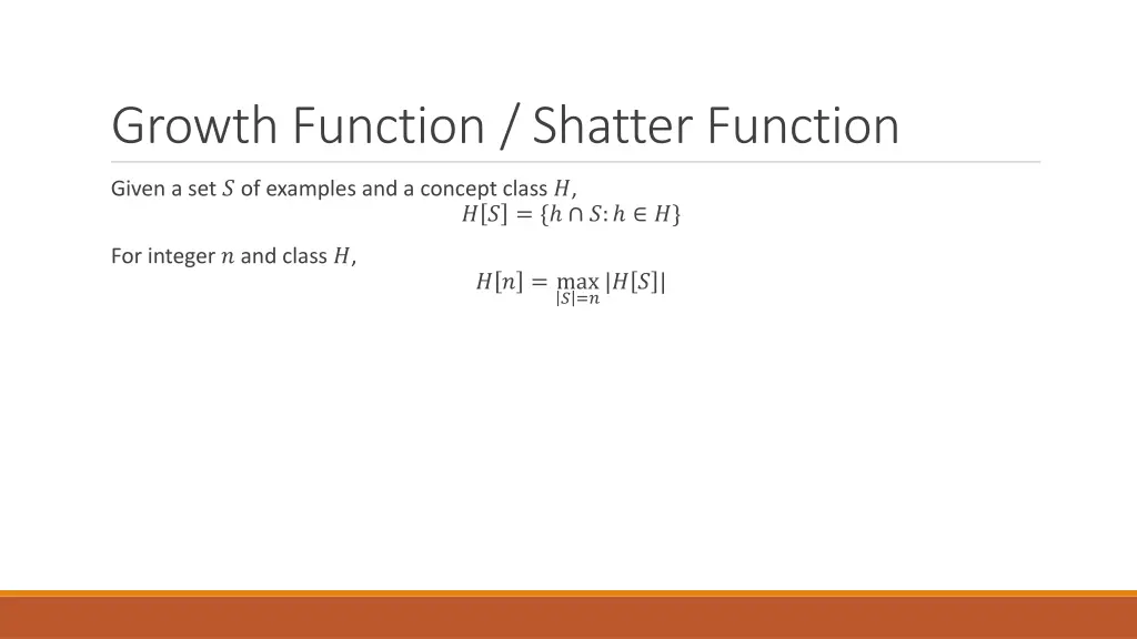 growth function shatter function