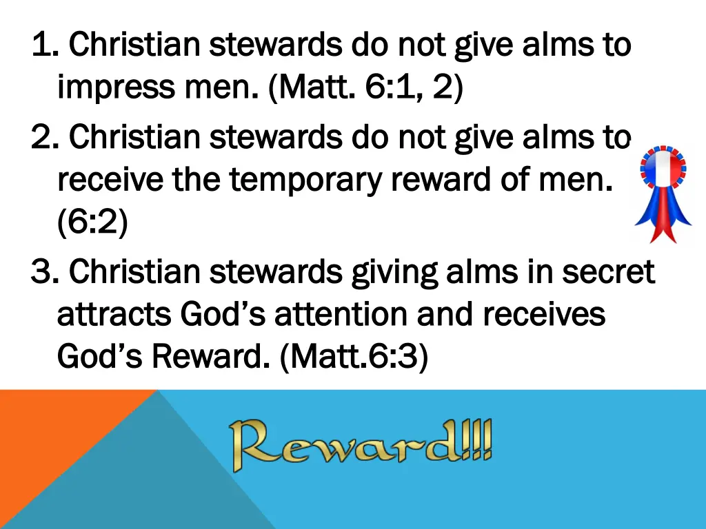 1 christian stewards do not give alms