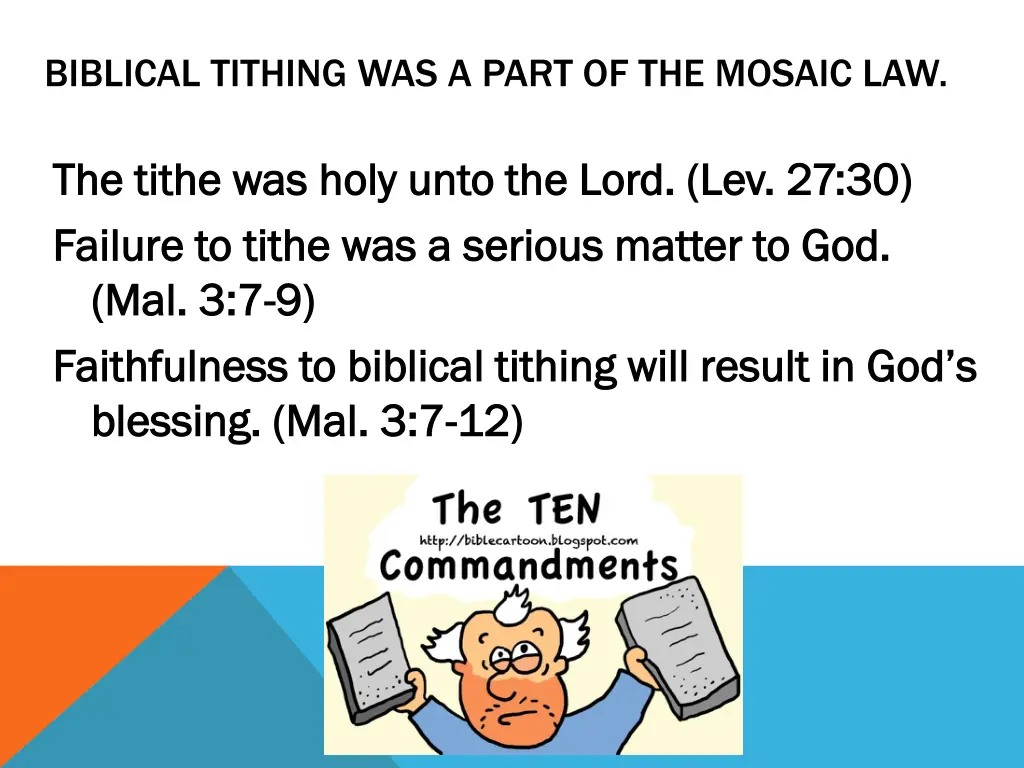 biblical tithing was a part of the mosaic law