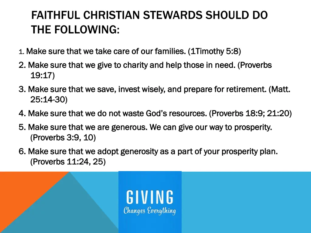 faithful christian stewards should