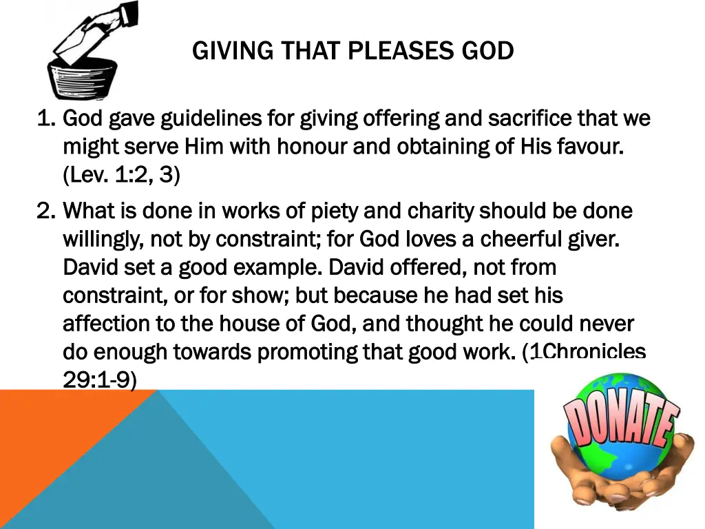 giving that pleases god