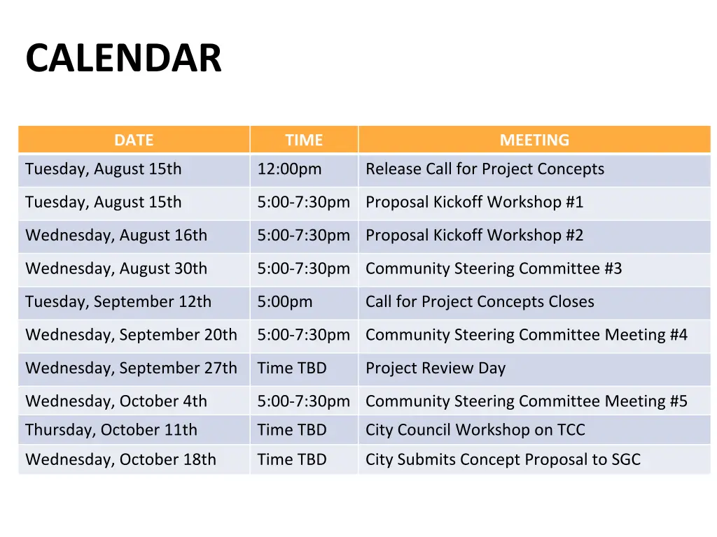 calendar