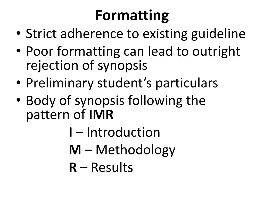 formatting
