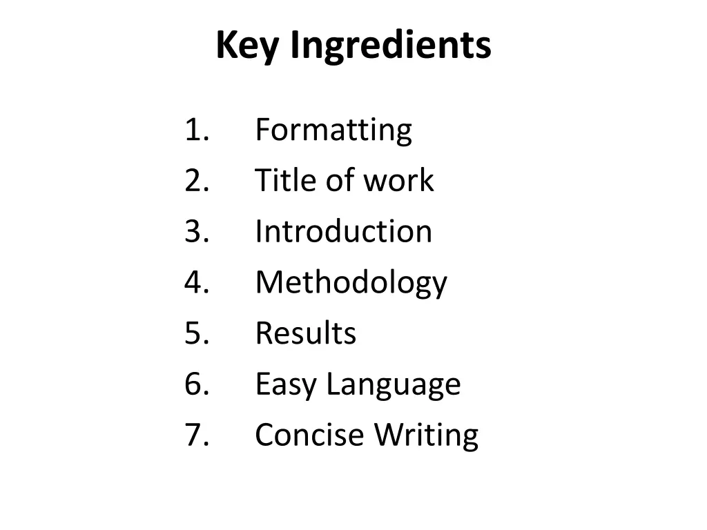 key ingredients