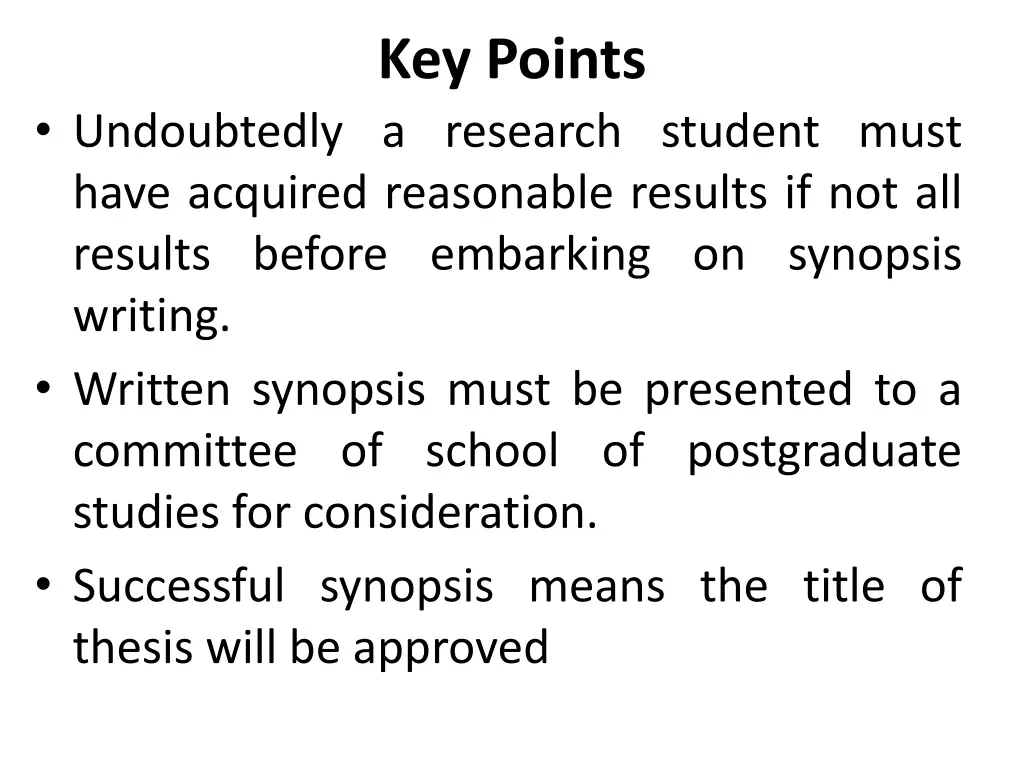 key points
