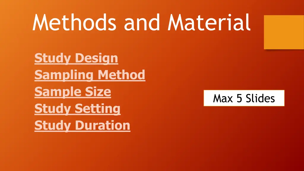 methods and material 1