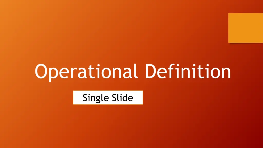 operational definition
