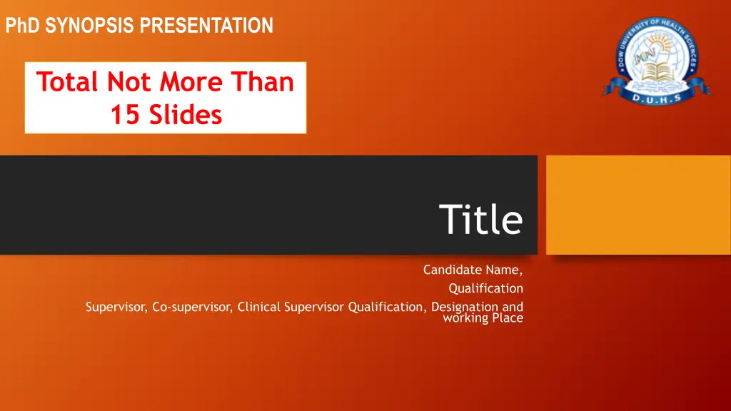 phd synopsis presentation