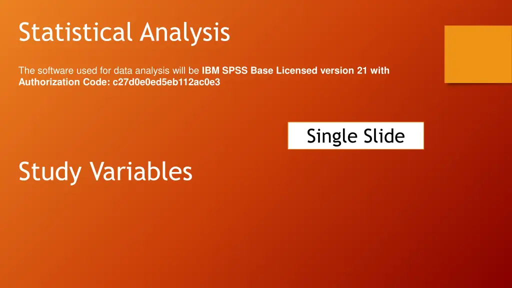 statistical analysis