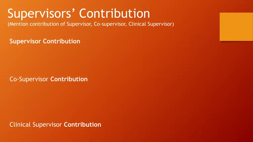 supervisors contribution mention contribution