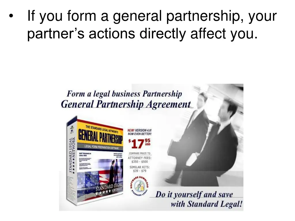 if you form a general partnership your partner
