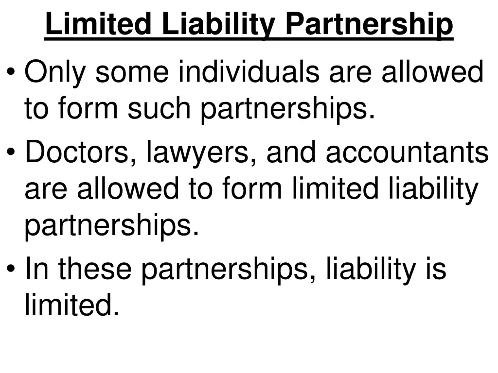 limited liability partnership only some