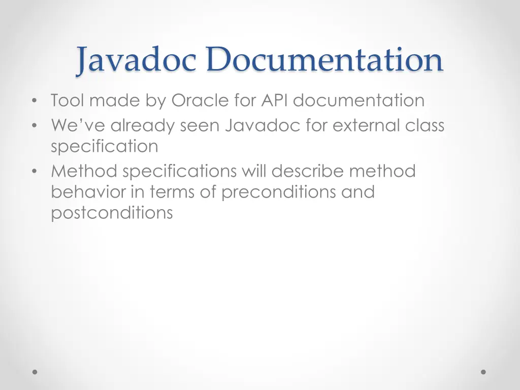 javadoc documentation tool made by oracle