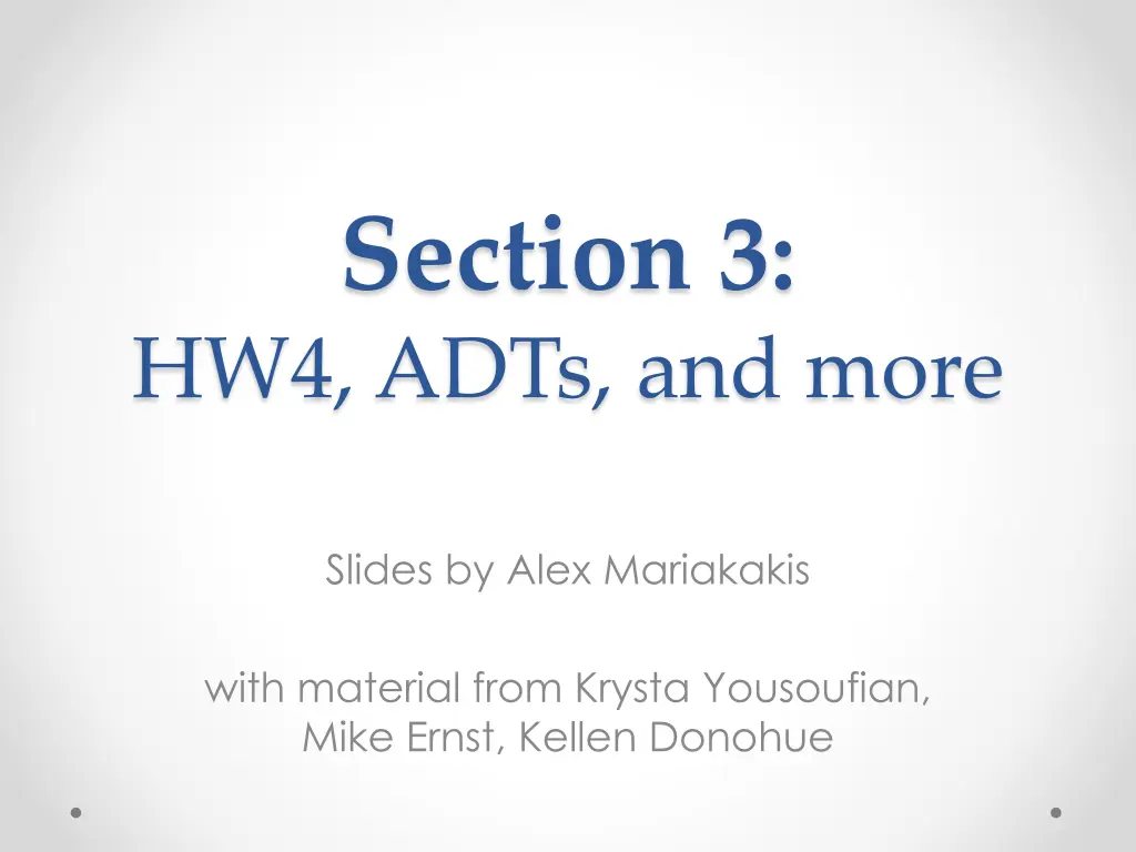 section 3 hw4 adts and more