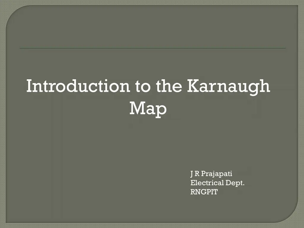 introduction to the karnaugh map