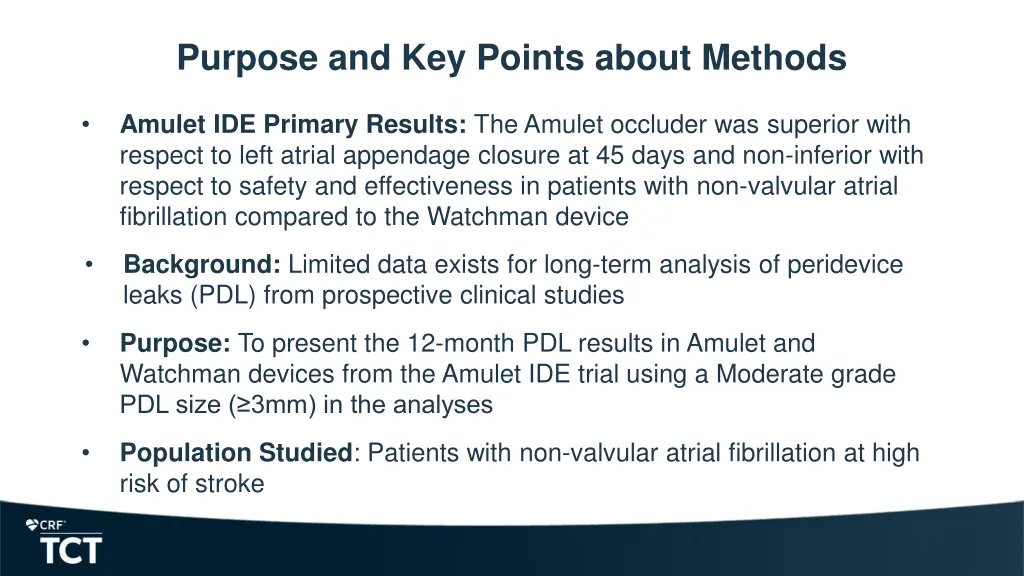 purpose and key points about methods