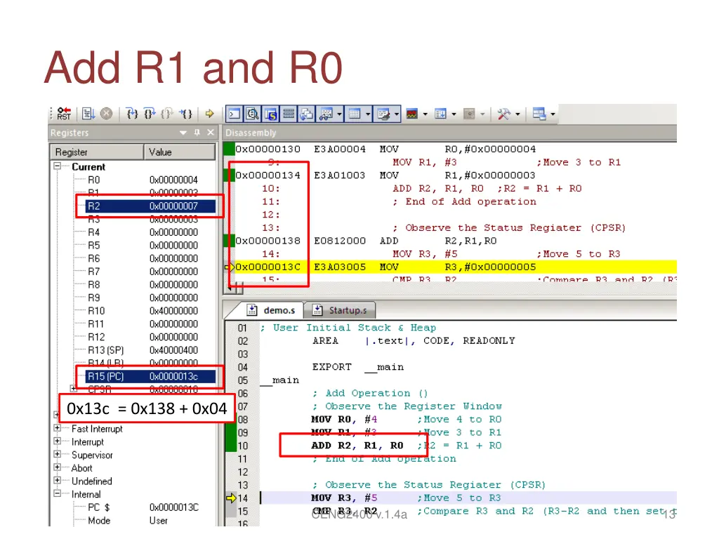 add r1 and r0