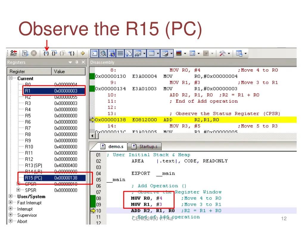observe the r15 pc