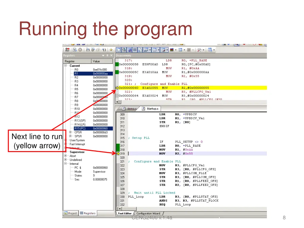 running the program 1