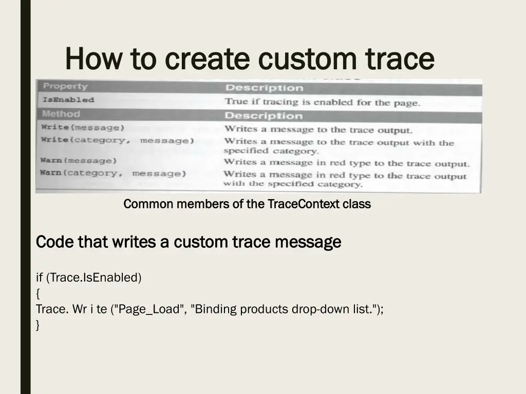 how to create custom trace how to create custom