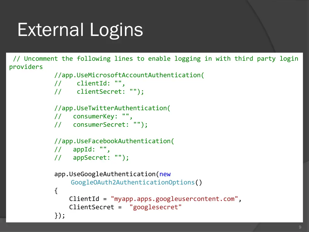 external logins