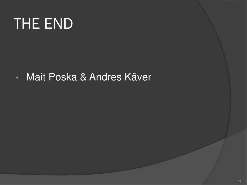the end