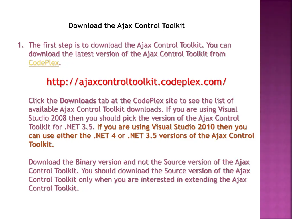 download the ajax control toolkit