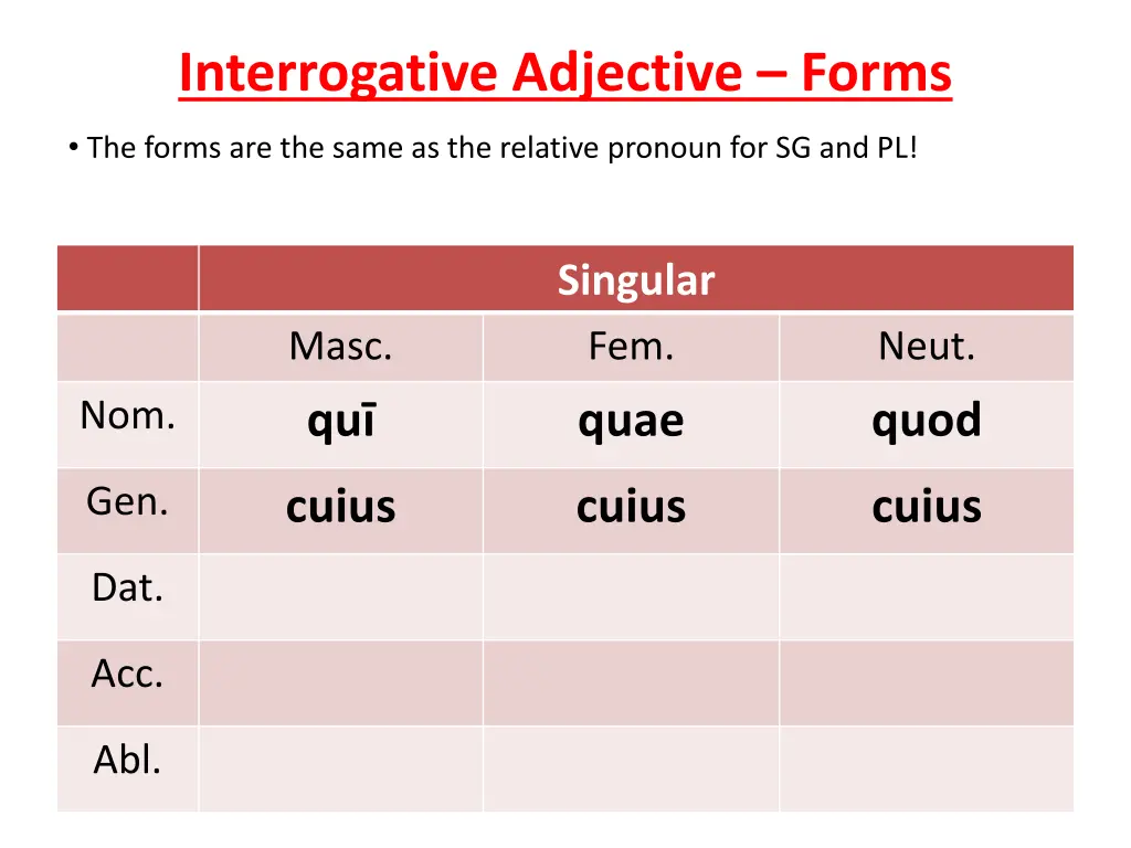 interrogative adjective forms 2