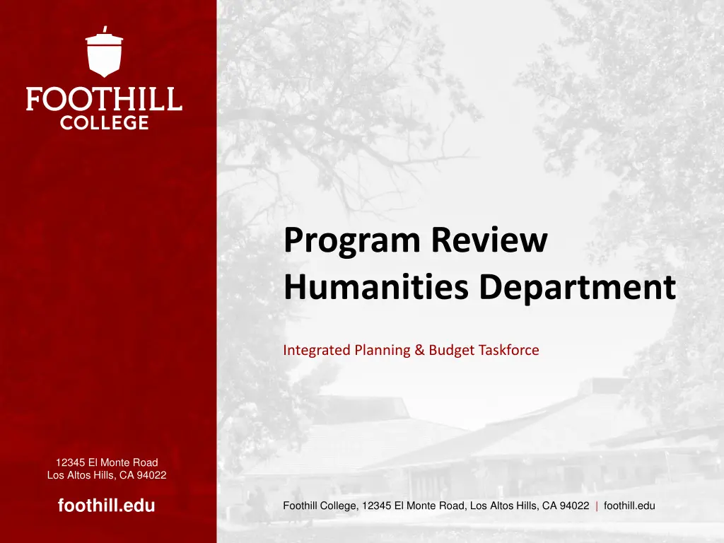 program review humanities department