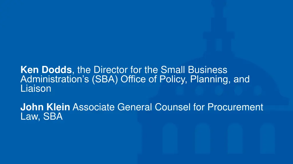 ken dodds the director for the small business