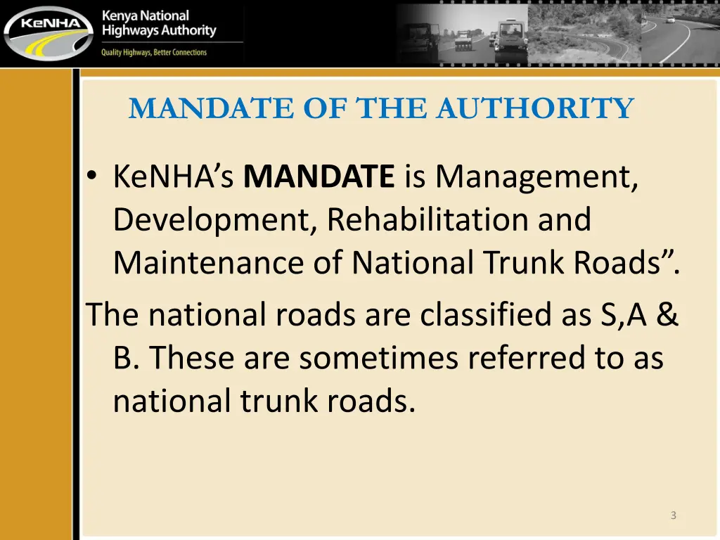 mandate of the authority