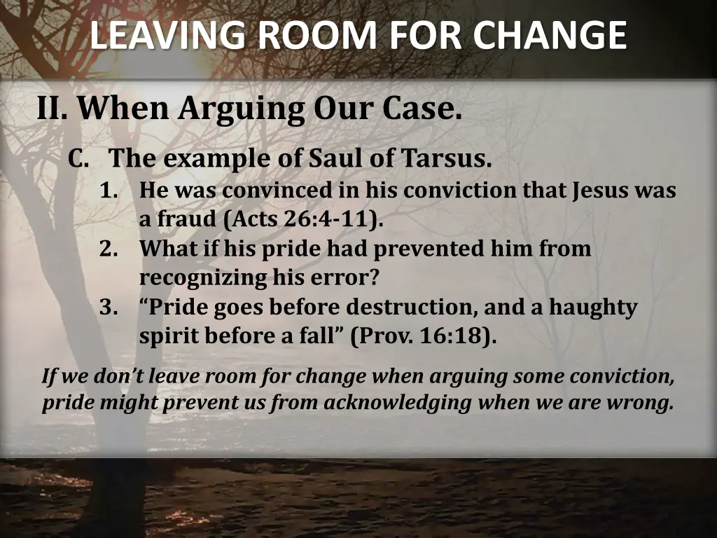 leaving room for change 2