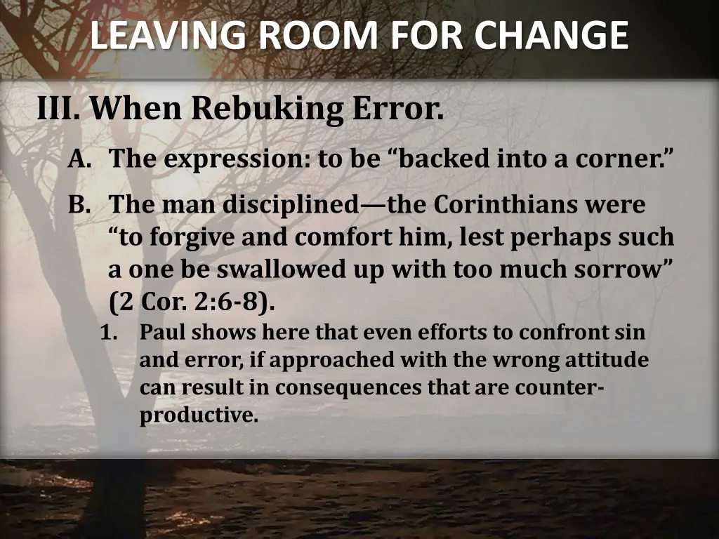 leaving room for change 3