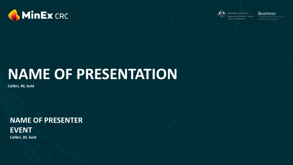 name of presentation calibri 40 bold