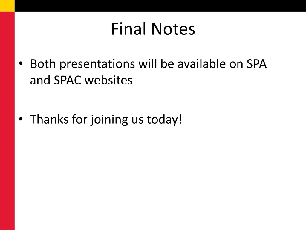 final notes