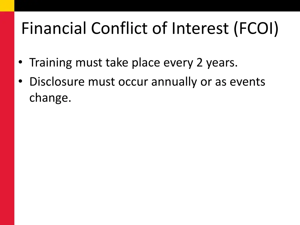 financial conflict of interest fcoi
