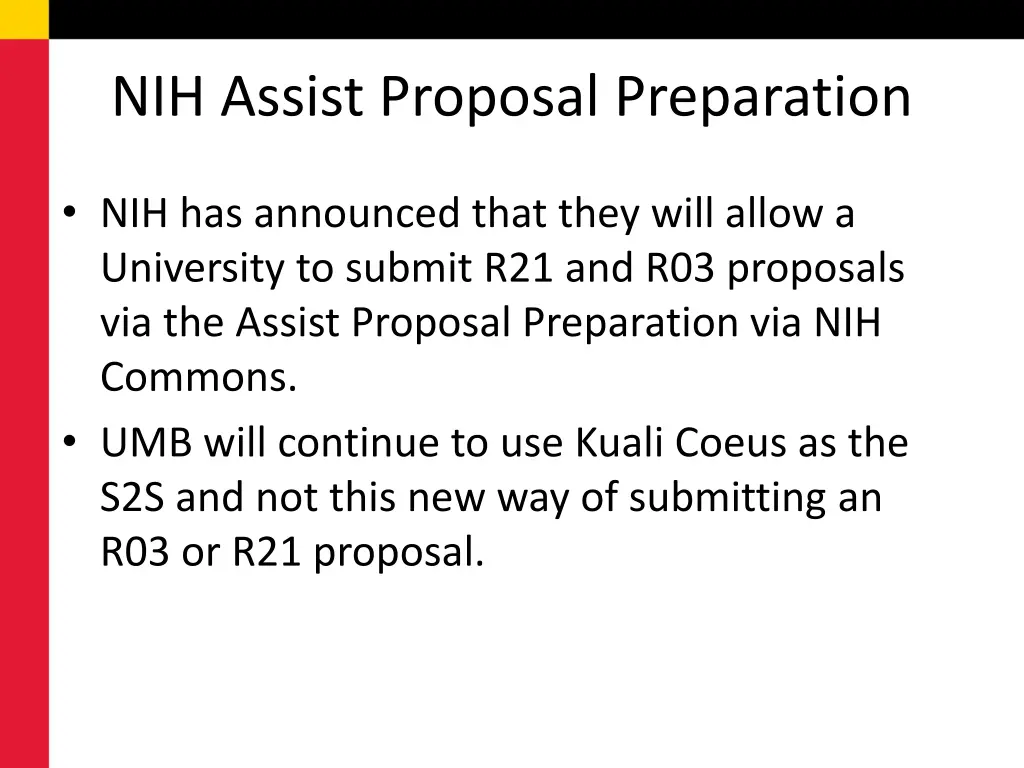 nih assist proposal preparation