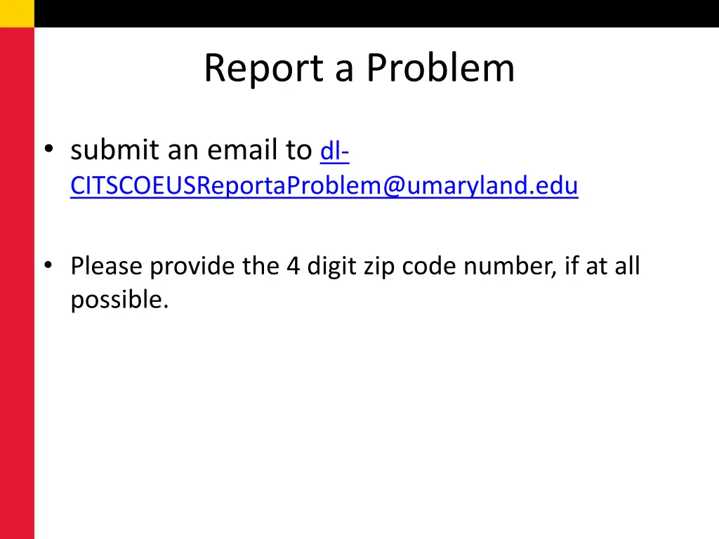 report a problem