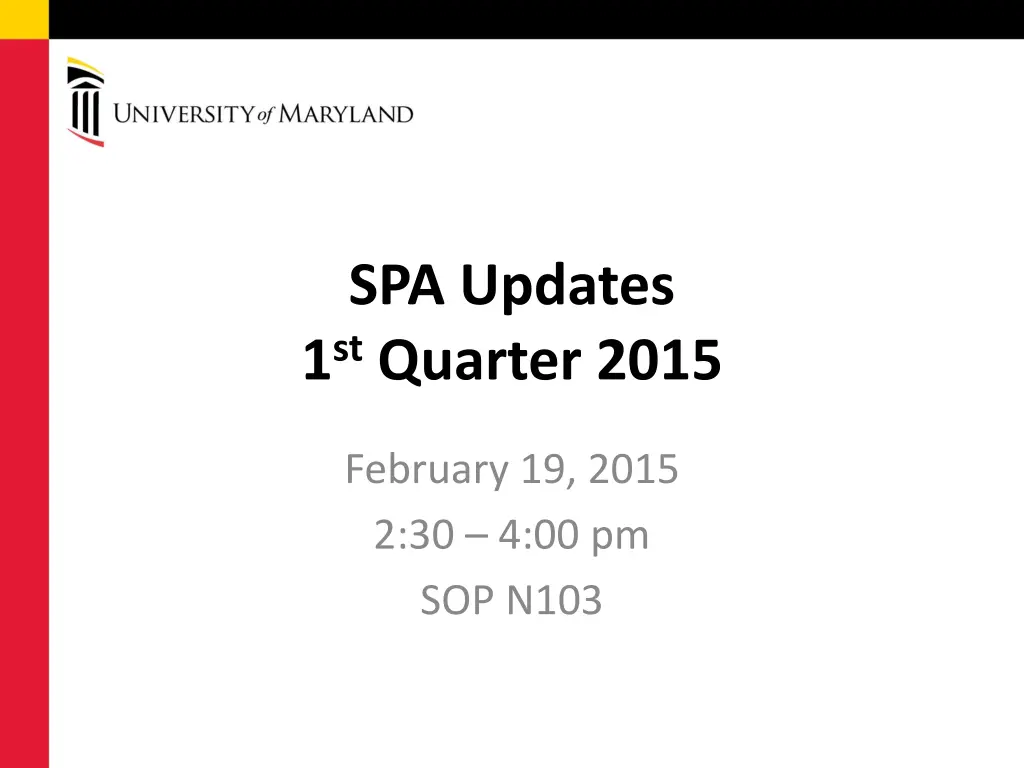 spa updates 1 st quarter 2015