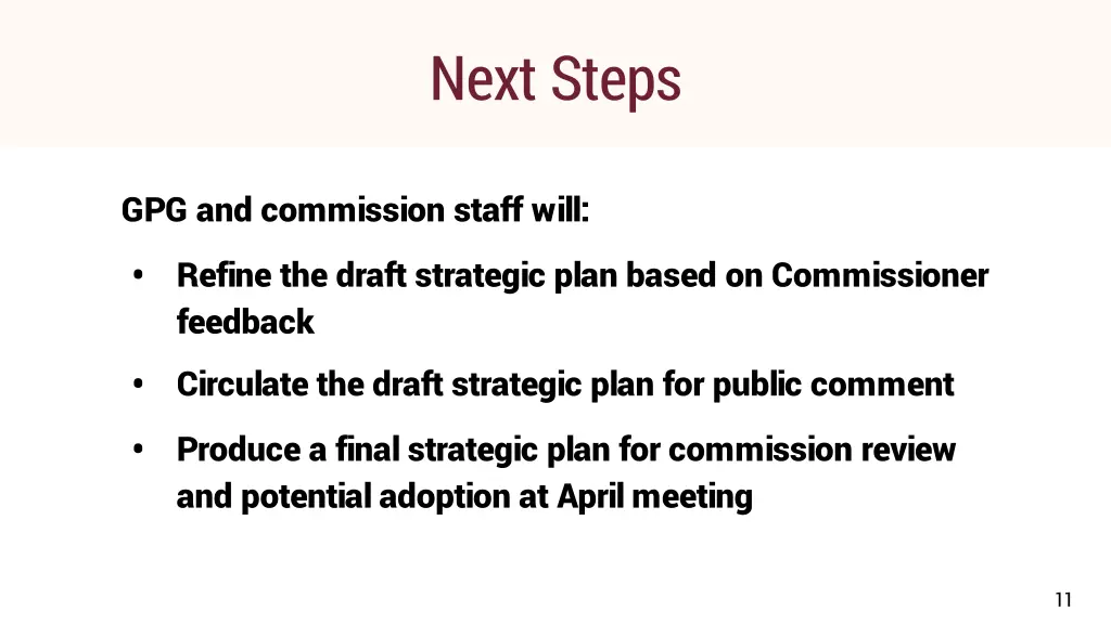 next steps
