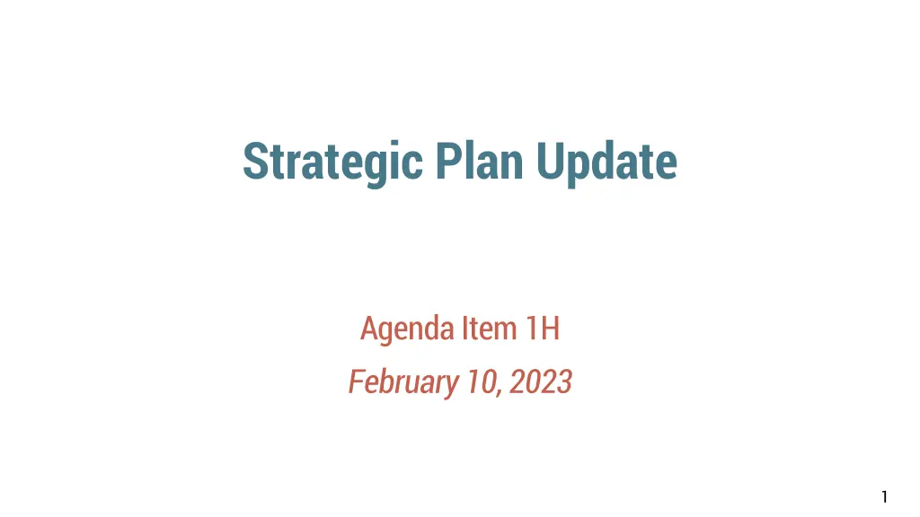 strategic plan update