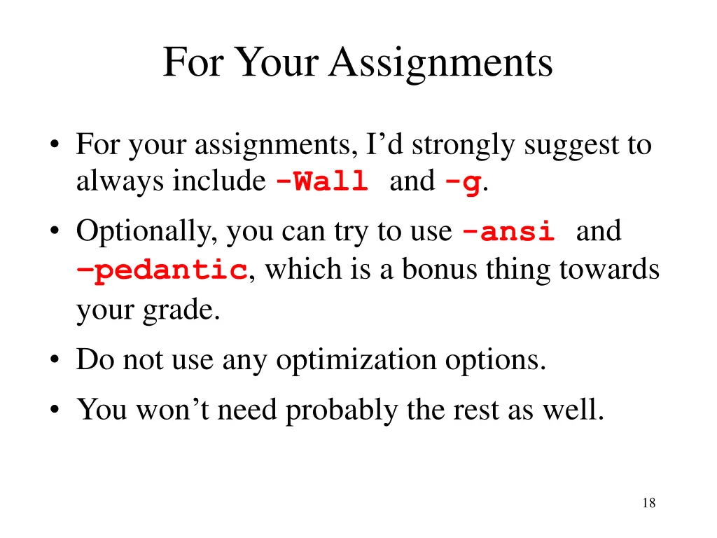 for your assignments