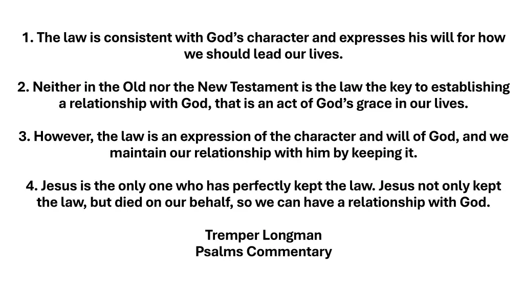 1 the law is consistent with god s character