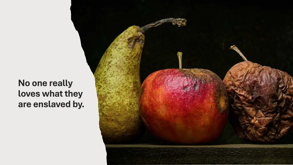 no one really loves what they are enslaved by