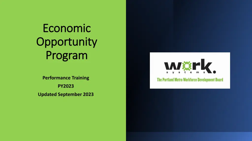 economic economic opportunity opportunity program