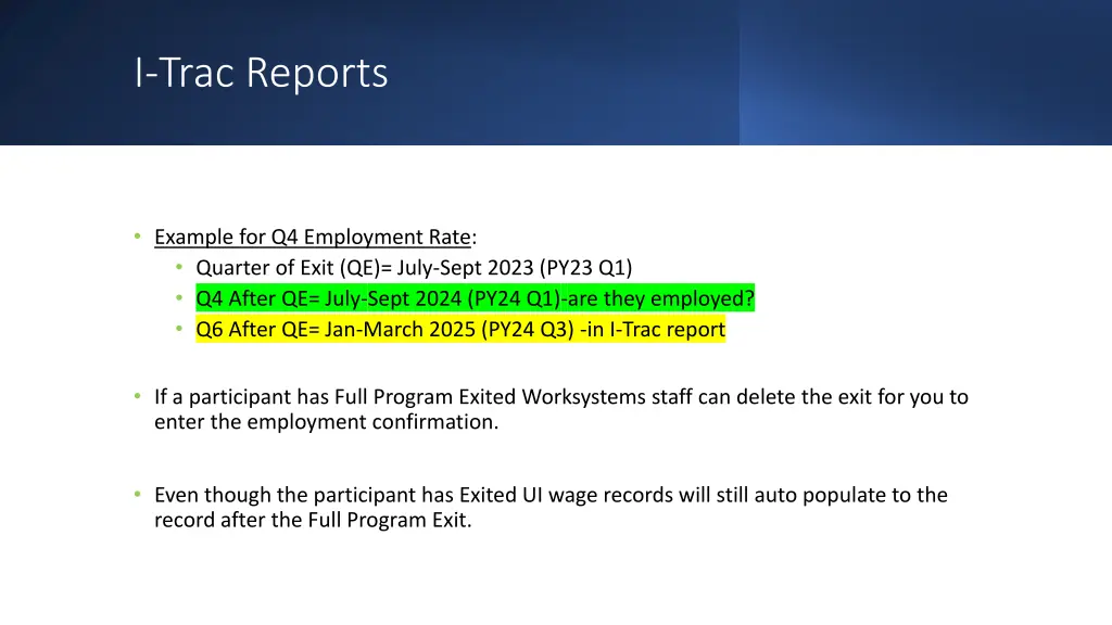 i trac reports