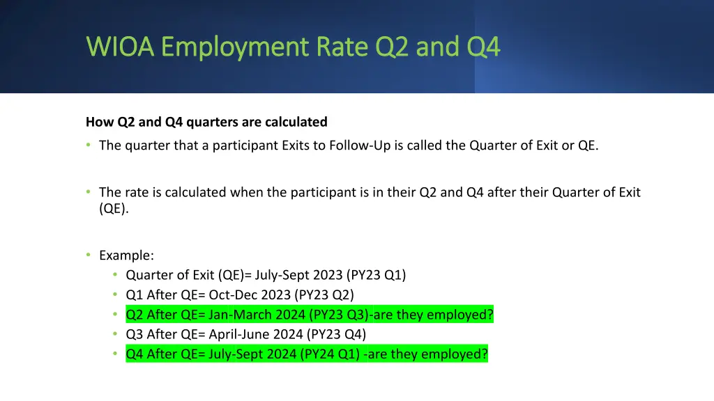 wioa employment rate q2 and q4 wioa employment