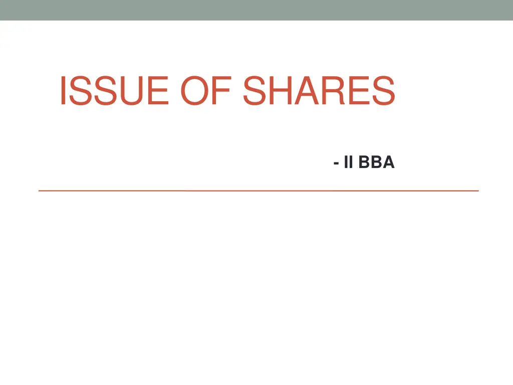 issue of shares