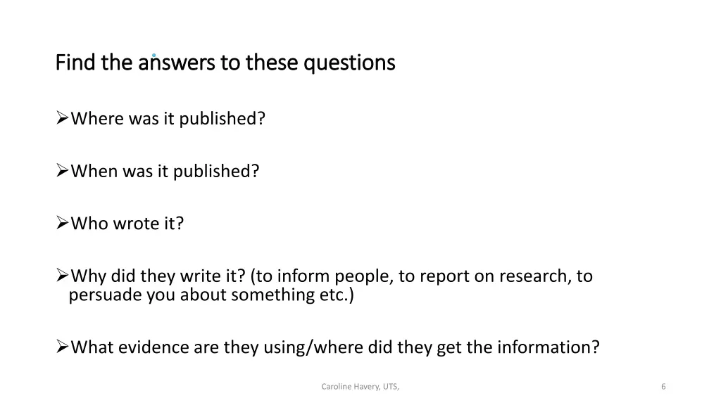 find the answers to these questions find